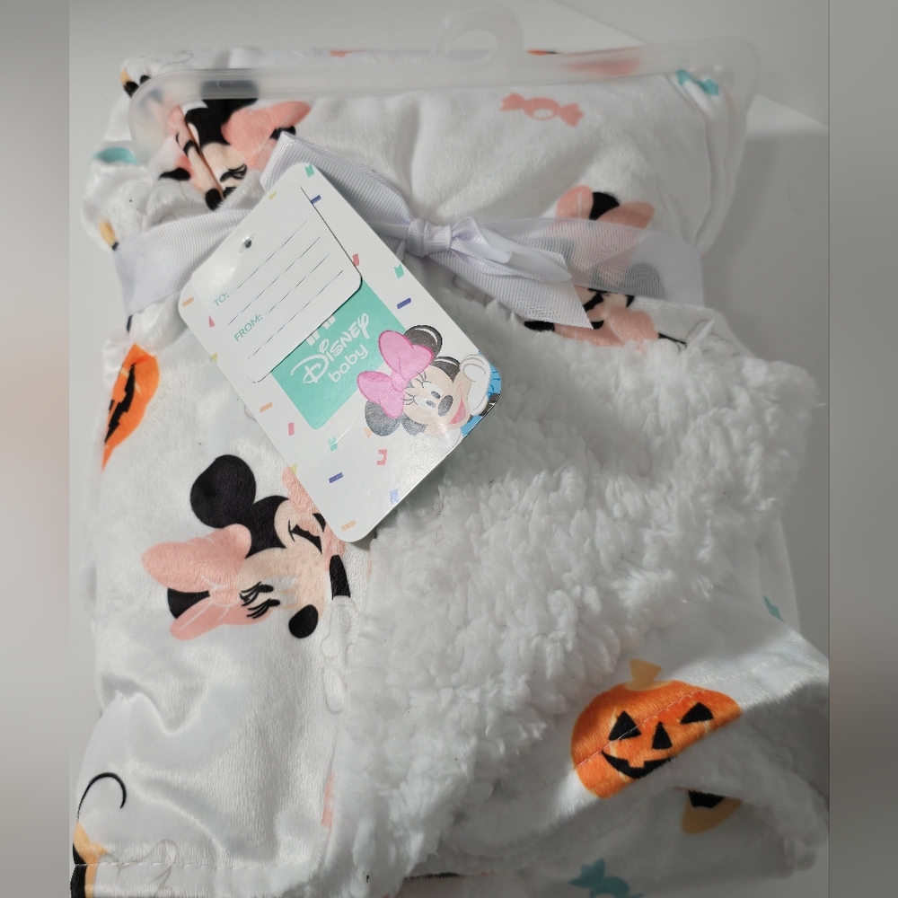 Disney Baby Minnie Mouse Halloween Sherpa Blanket 30x40 NWT